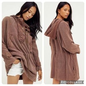 Free People x We The Free Sadie Surplus Slouchy Longline Knit Jacket MEDIUM